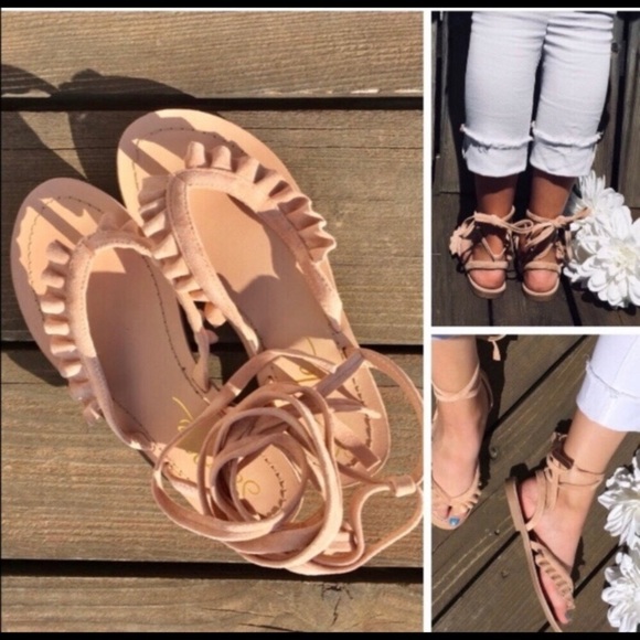 Shoes - SALE! New! Coachella Sandals Tan Suede Wrap Style